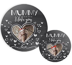 Orologio in legno rotondo Mummy