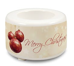 Portacandela in ceramica Natale dorato