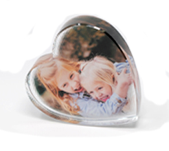 cristallo a cuore personalizzato con foto