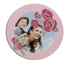 Crea puzzle rotondo Rose con pois