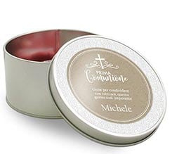 Scatola di latta tonda White Communion