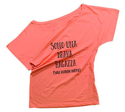 T shirt donna scollo largo Brava Ragazza Fotoregali