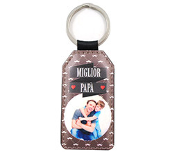 Portachiavi Rettangolare in Pelle Miglior papà