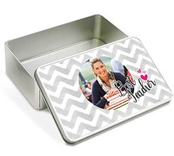 Scatola di latta rettangolare Teacher grigio