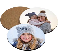 Stampa sottobicchiere tondo in legno