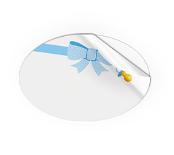 Adesivi ovali piccoli fiocco azzurro