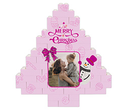 Mattoncini puzzle albero Fiocco rosa mamma