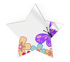 Adesivi stella grandi fiori colorati