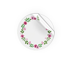 Adesivi rotondi piccoli fiori colorati