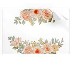 Adesivi rettangolari grandi fiori delicati