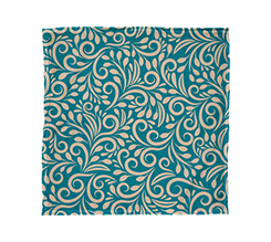 foulard in tessuto stampato con grafica floreale azzurra