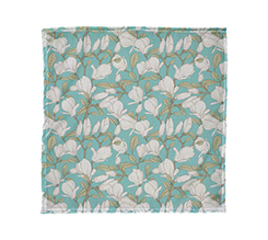 foulard stampato con foto e grafica con fiori bianchi