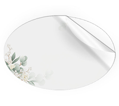 Adesivi ovali grandi con nome foglie e fiori