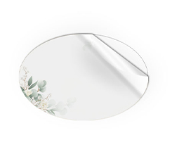 Adesivi ovali piccoli foglie verdi eleganti