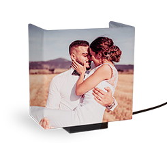 lampada a vela stampata con foto per matrimonio