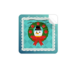 Adesivi quadrati piccoli francobollo natalizio