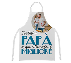 Grembiule per la festa del Papà personalizzato con grafica miglior papà con foto