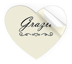 Adesivi cuore grandi grazie
