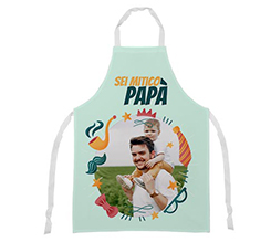 Grembiule per festa del Papà stampato con grafica sei mitico Papà e foto