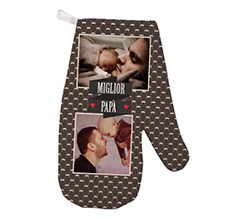 guanti da forno festa del papà con foto e grafica con baffi