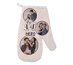 Guanti da forno Festa del Papà con immagini e grafica Mio Eroe