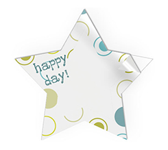 Adesivi stella grandi con nome happy birthday