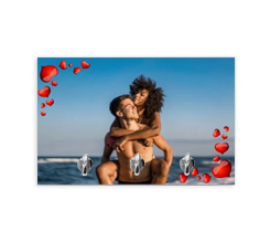 portachiavi da parete in tela personalizzato con foto e grafica con cuori