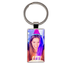 portachiavi rettangolare fronte retro per compleanno