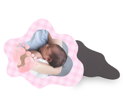 Calamita nuvola con foto e grafica Impronte rosa