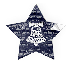 Adesivo stella grafica jingle bells natalizia