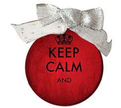 Palla di natale trasparente rossa keep calm