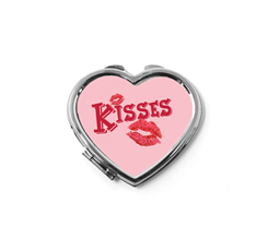 Specchietto a cuore da borsetta Kisses