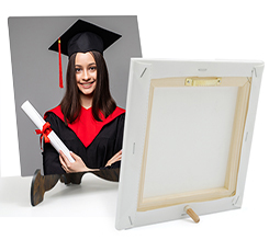 Quadretto tela su piedistallo personalizzato con foto laurea