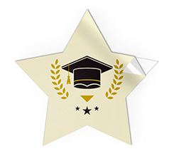 Adesivi stella grandi con nome laurea