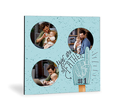 Legno moderno foto collage con grafica father number one