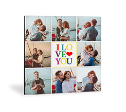 Legno moderno foto collage con grafica I love you