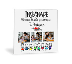 Legno moderno foto collage con grafica insegnare