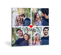 Legno moderno foto collage con grafica love