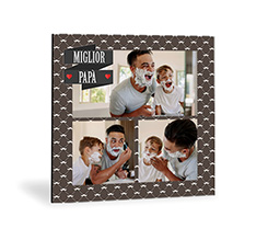 Legno moderno foto collage con grafica miglior papà