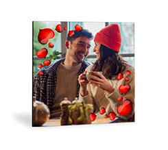 Foto su Legno Moderno con grafica cuori angolari