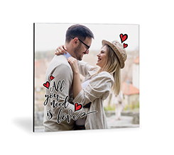 Foto su Legno Moderno con grafica all you need is love