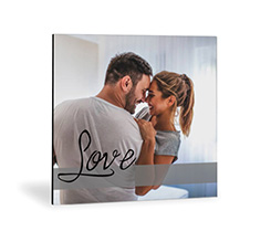 Foto su Legno Moderno con grafica scritta love