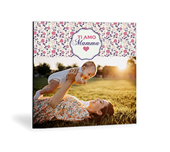 Foto su Legno Moderno con grafica ti amo mamma