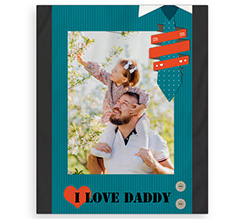 Coperta matrimoniale con foto e grafica love daddy per festa del papà