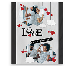 Coperta matrimoniale grafica collage per san valentino