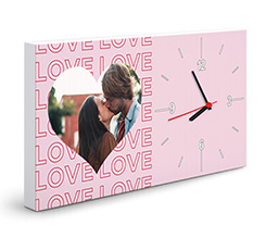 Orologio rettangolare su tela love is in the air