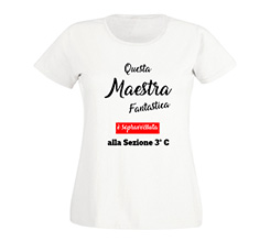 T-shirt Donna in cotone con grafica maestra fantastica