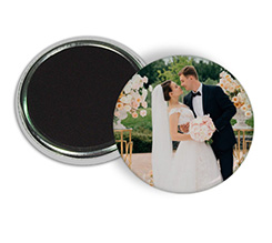 magnete da frigo rotondo per matrimonio personalizzato con foto