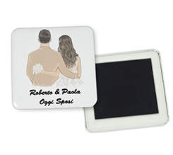 magnete da frigo quadrato bomboniera matrimonio