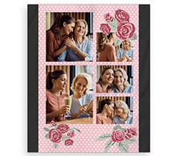 Coperta matrimoniale per la festa della mamma con grafica rose